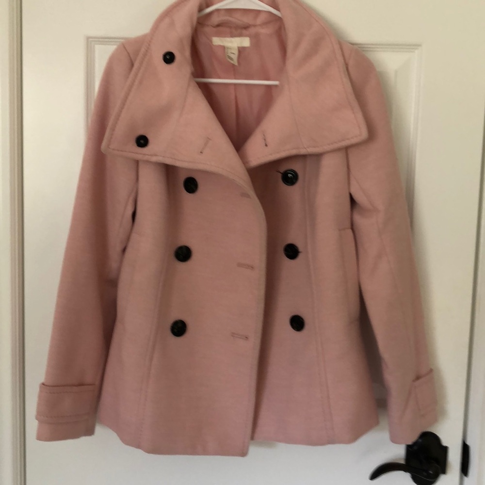 H&M Pink Double-Breasted Coat, 4